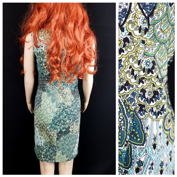 _EUC Pecock Pecock Paisley Dress in Green Shades - Picture 2 of 3